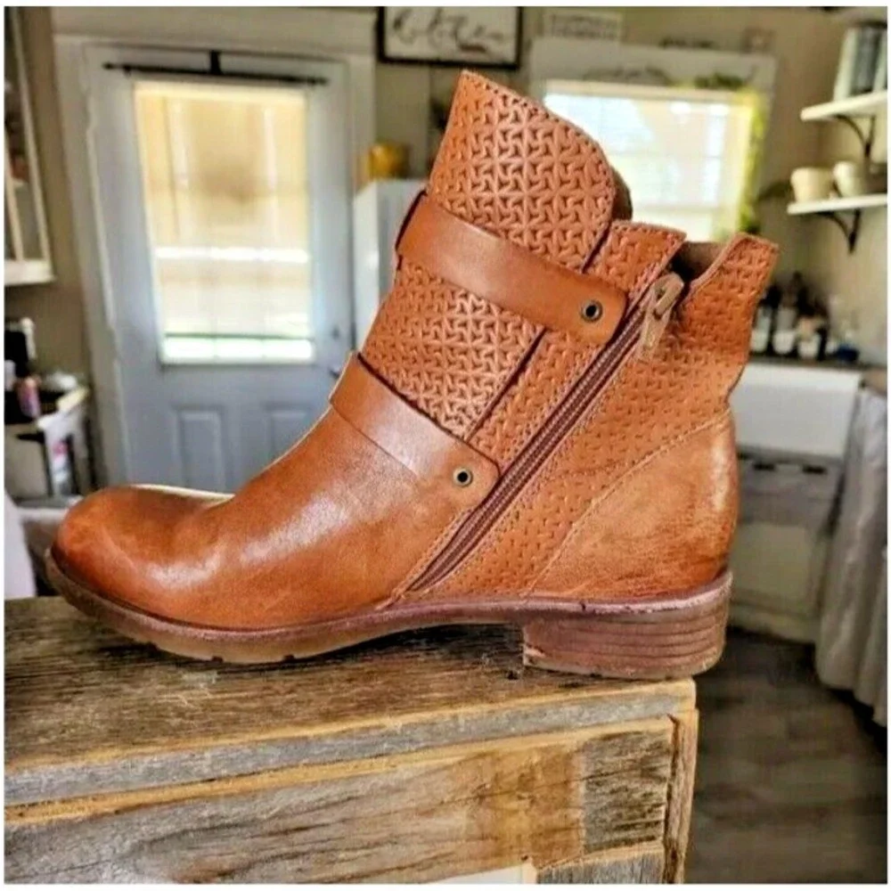 Soft Leather Baywood Womens Ankle Brown Boots Size 7M - Picture 8 of 11